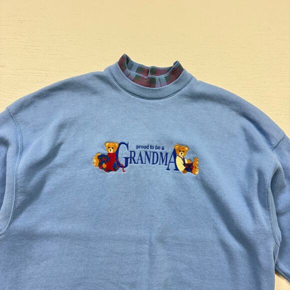Vintage 90s Bernie’s Glen Grandma Crewneck Embroidered Sweatshirt, Size XXL - Picture 2 of 8